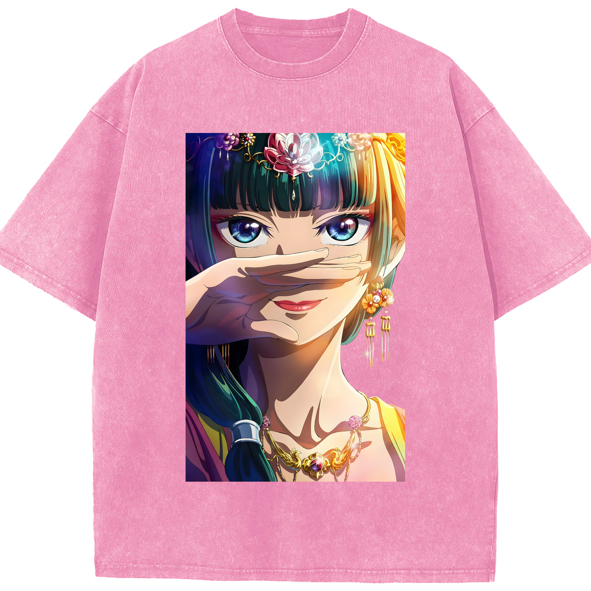 （画像用） 薬屋のひとりごと The Apothecary Diaries 綿100% ヴィンテージ風 半袖Tシャツ（フロントプリント）